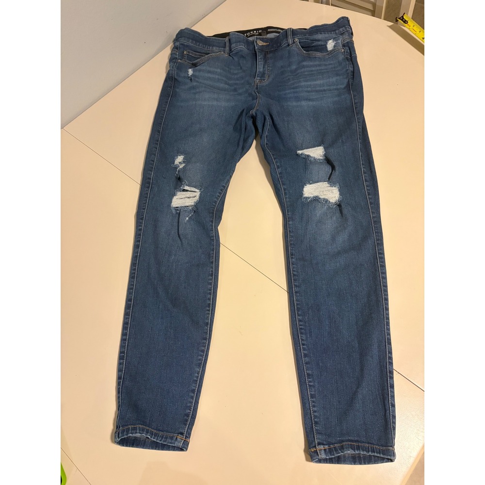 Torrid Bombshell Skinny Premium Stretch Distressed Jeans Blue Plus Size 22T